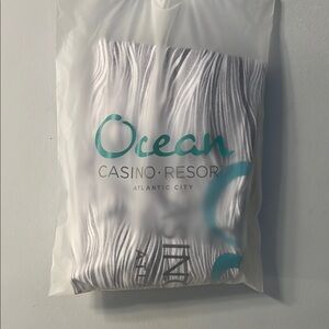 White and Teal Beach Towel